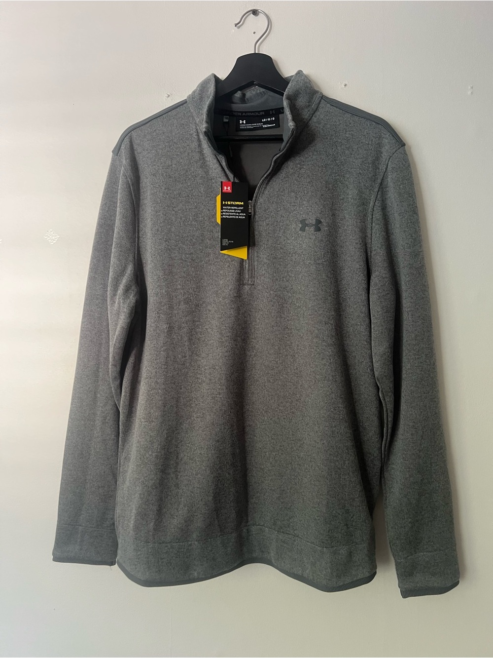 Under Armour Gray sweatshirt, men’s L, Quarter-Zip Pullover, activewear casual